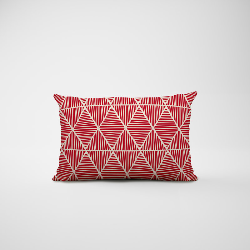 Housse et insert de coussin rectangulaire en polyester pour l'intérieur et l'extérieur, Rouge