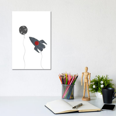 Spaceship Balloons by Leah Straatsma - Wrapped Canvas Gallery-Wrapped Canvas Giclée