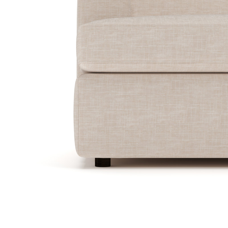 Canapé modulaire 2 pièces Cleo, Mélange de lin performance sable Lena, Orienté à droite