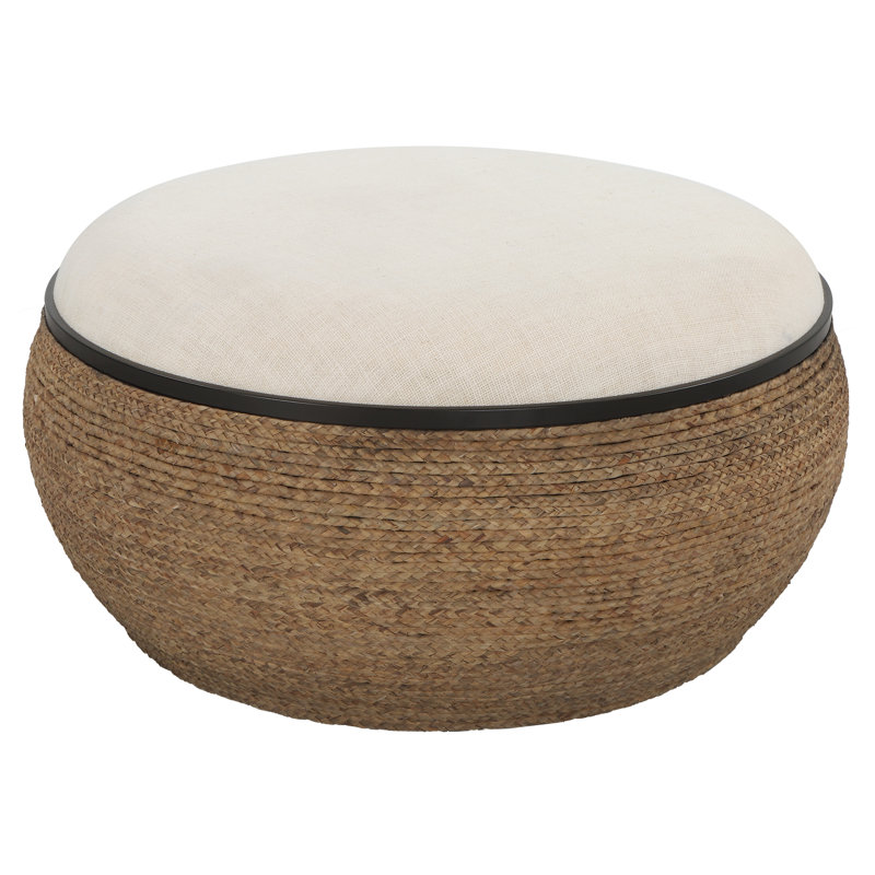 Repose-pieds de rangement rond 36,25 po Emily