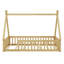 Lit simple en bois en forme de tente avec garde-corps-544387887
