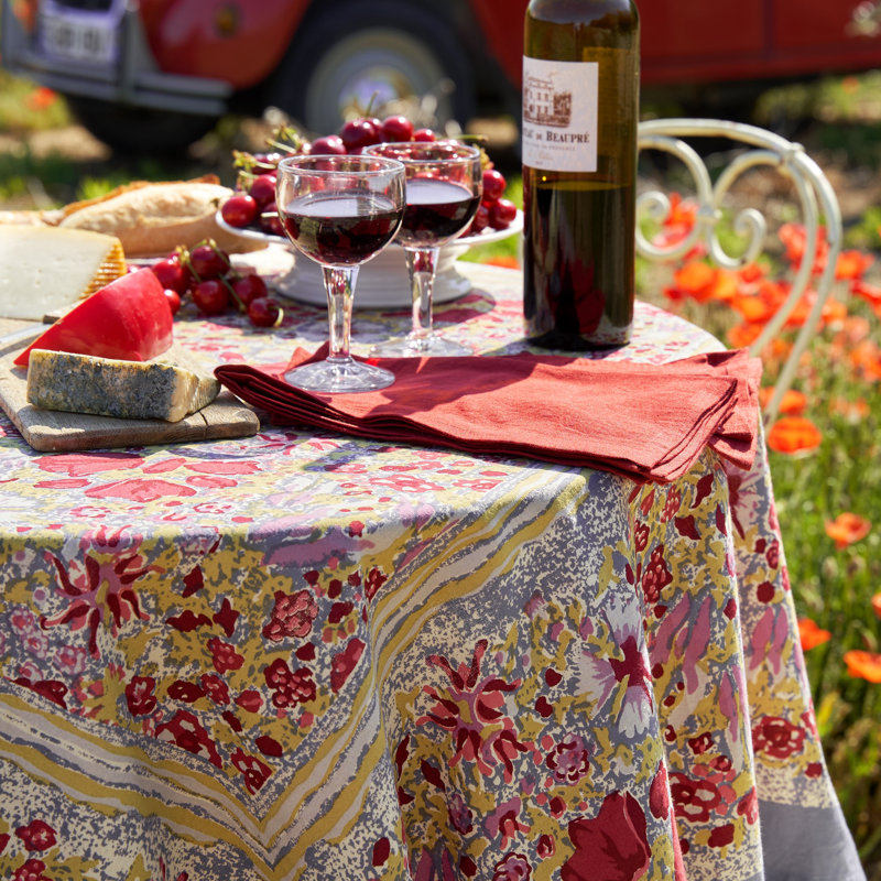 Jardine Tablecloth, 59" W x 59" L, Floral 1