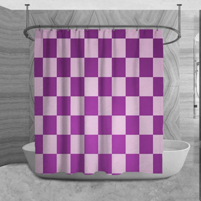 Rideau de douche à carreaux Narmila