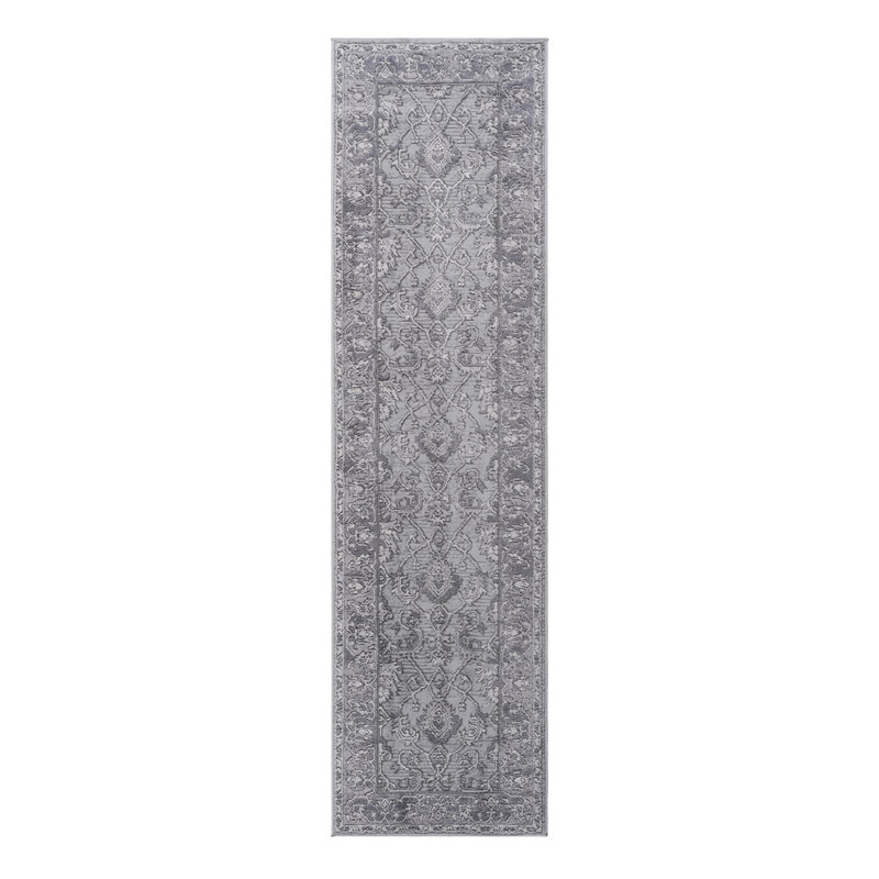 Grey/Oriental Non-Shedding Living Room Bedroom Dining Home Office Stylish And Stain Resistant Area Rug, Runner 2'2" x 8'