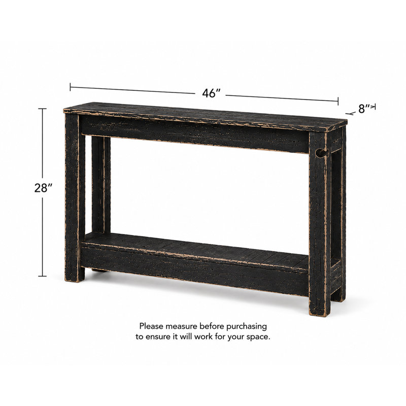 Biggs Solid Wood Console Table, Black, 28" H x 46" W x 8" D