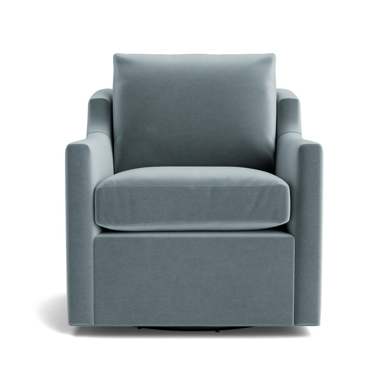 Gigi No Skirt Full Swivel Chair, Performance Velvet - Harbor