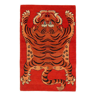 Fine Hand Knotted Tibetan Tiger Rug 3'2'' X 5'