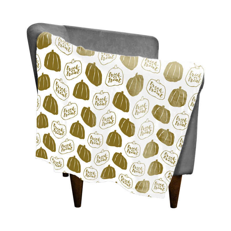 Gold Pumpkins Hand Woven Throw Blanket, 60" W x 80" L
