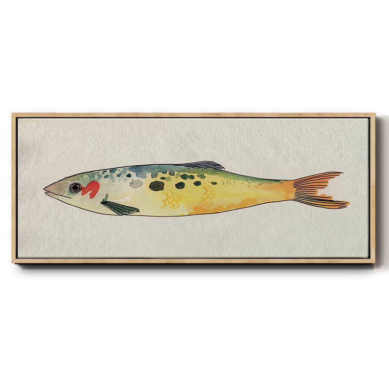 Poisson fantaisiste I - toile encadrée, H 24 po x l 60 po