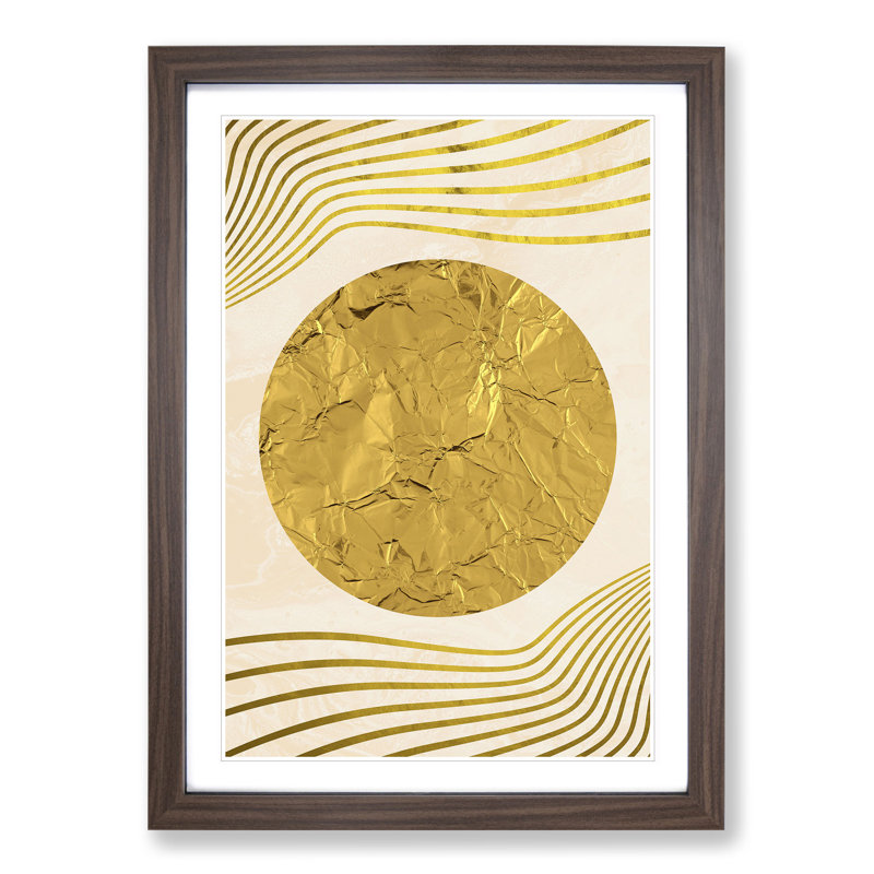 Golden Sun - Picture Frame Graphic Art, 65cm H x 48cm W x 2cm D, Walnut Framed