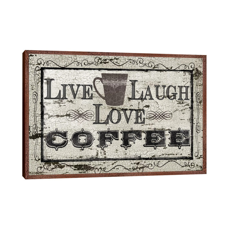 Live, Laugh, Love, Coffee by Carol Robinson - Print on Canvas, Brown Framed, 152.5 cm H x 101.5 cm W