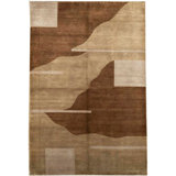 Himalayan Wool Abstract Area Rug in Brown