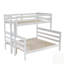 Lit superposé simple au-dessus de grand lit en bois robuste avec échelle, parfait pour économiser de l'espace et un usage familial