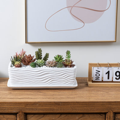 Jardinière d'intérieur d'intérieur en céramique blanche