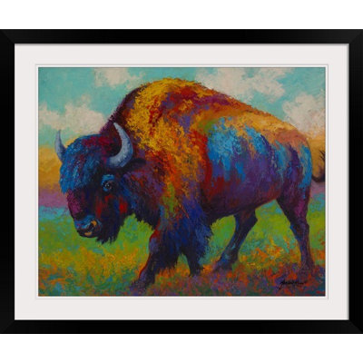 «Aidrianna Prairie Muse Bison» par Marion Rose, reproduction d'art encadrée