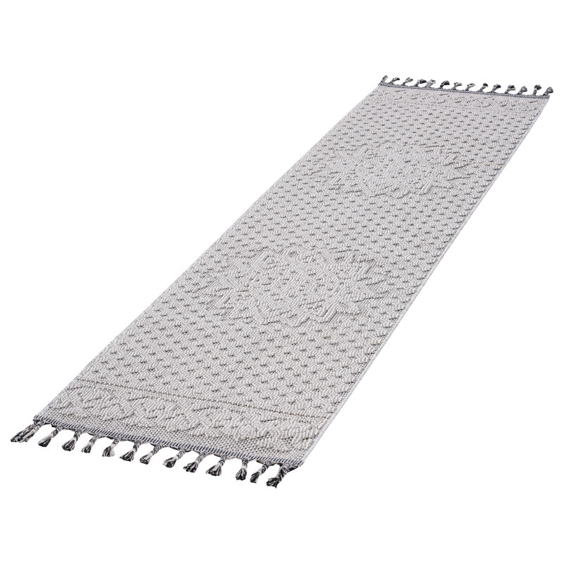 2X8 Loom & Area Rug In White/ Medallion Style, Indoor-Outdoor, Stain , Non-Shedding, , , Hassle- Maintenance Technique With Decoration, Pet Safe, Simple Steps