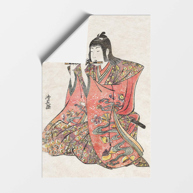 Boy Playing the Flute by Torii Kiyonaga - Frameless Print, 59.4 cm H x 42 cm W