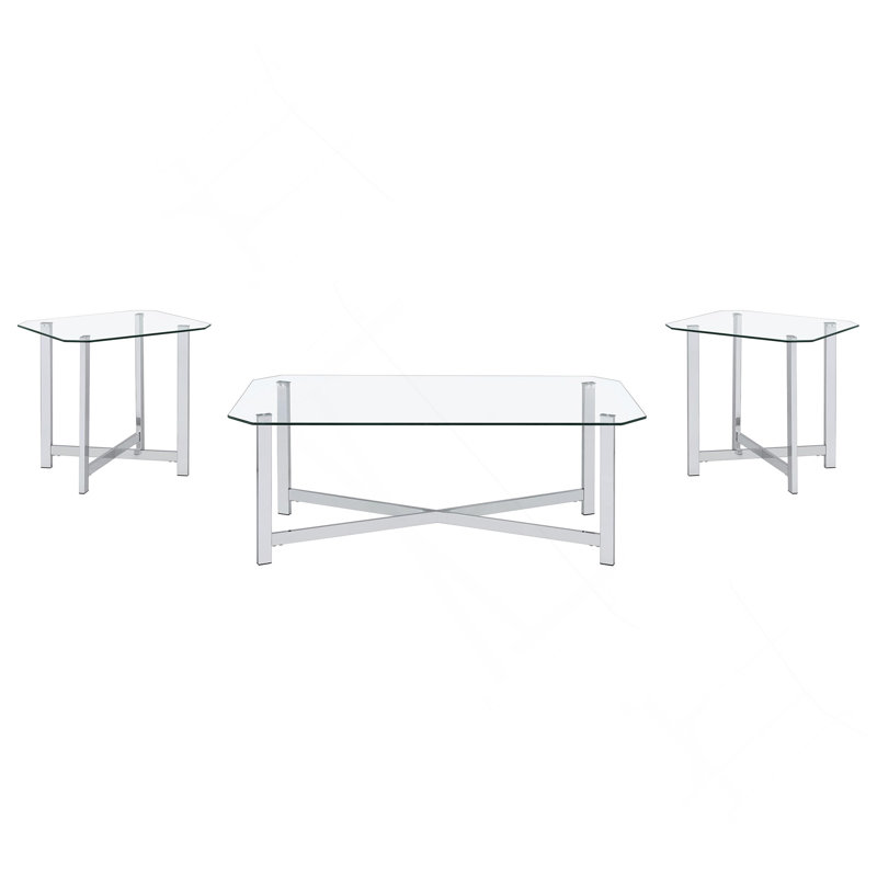 Chrome 3-piece Coffee Table Set