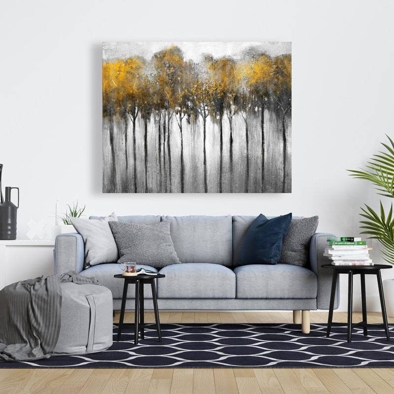 Abstract Yellow Forest - Landscape Canvas for Home Decor