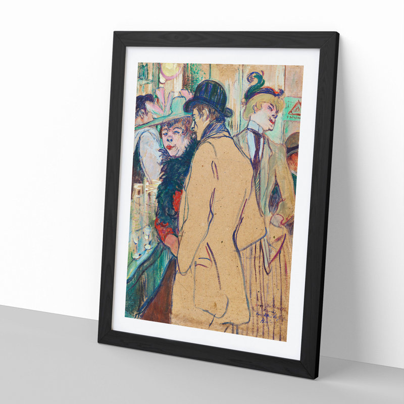 Alfred la Guigne by Henri de Toulouse-Lautrec - Picture Frame Painting, Black, 90cm H x 65cm W x 2cm D
