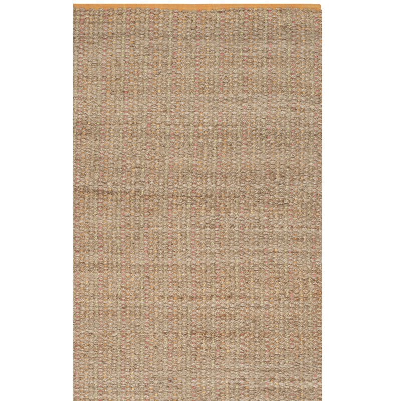 Scorpius Hand Woven Jute/Cotton Solid Color Rug in Beige, Rectangle 6' x 9'