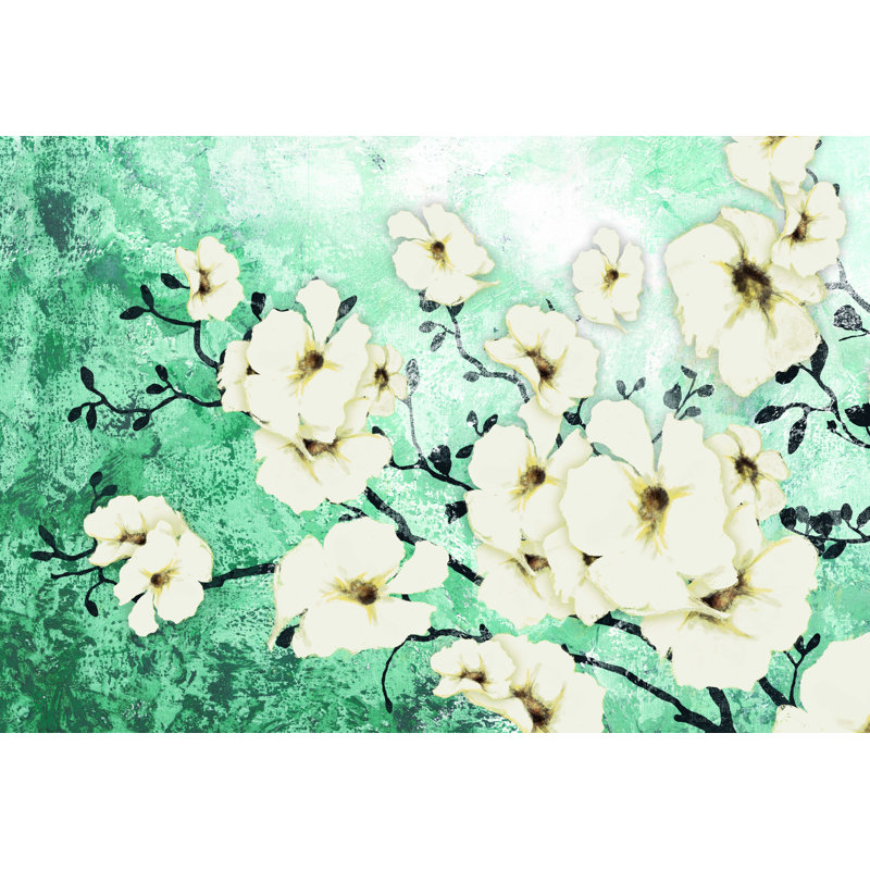 Menthe pâle - peinture sur toile tendue, H 8 po x l 12 po