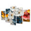 Carnahagh - Wildflowers Wall Art - ensemble d'art mural traditionnel 5 pièces