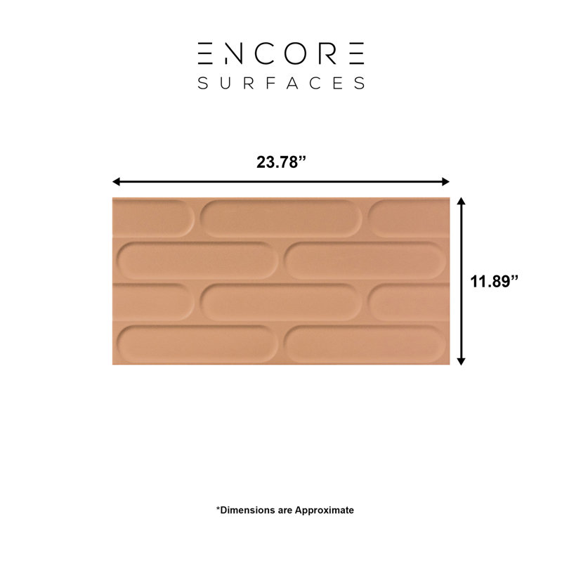 Carrelage mural 3D écaille de poisson 12 po x 24 po Biscotti, Coton, orange brique