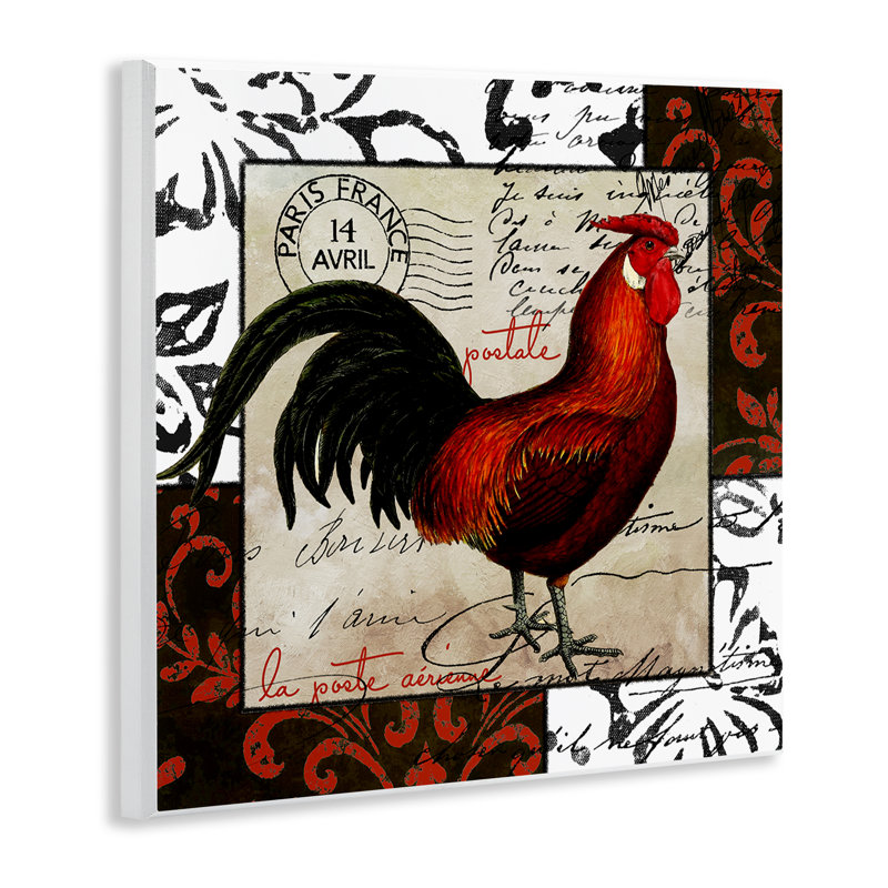 Art mural coq et poteau rétro par Sasha