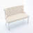 Velvet Double Dining Loveseat Bench, Kitchen & Dining Seating, 2-Seat Tufted Bench W/Handmade Buttons, Wing Back, Brushed Silver Stainless Steel Legs, Mid Century Modern,Single Pack,Beige-1628765553