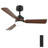 42" Modern Ceiling Fan With Lights And Remote, Farmhouse Fan Light Fixture For Indoor Living Room With 6 Speeds And 3 Wood Blades
