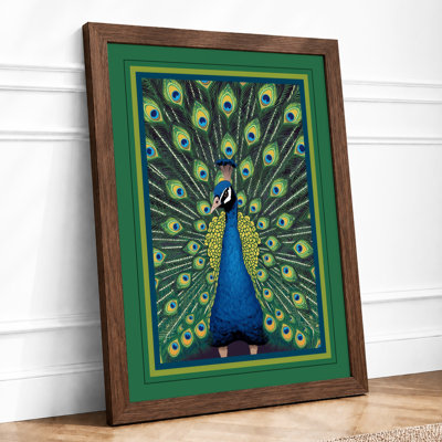 Jewelled Peacock Botanical - Framed Print