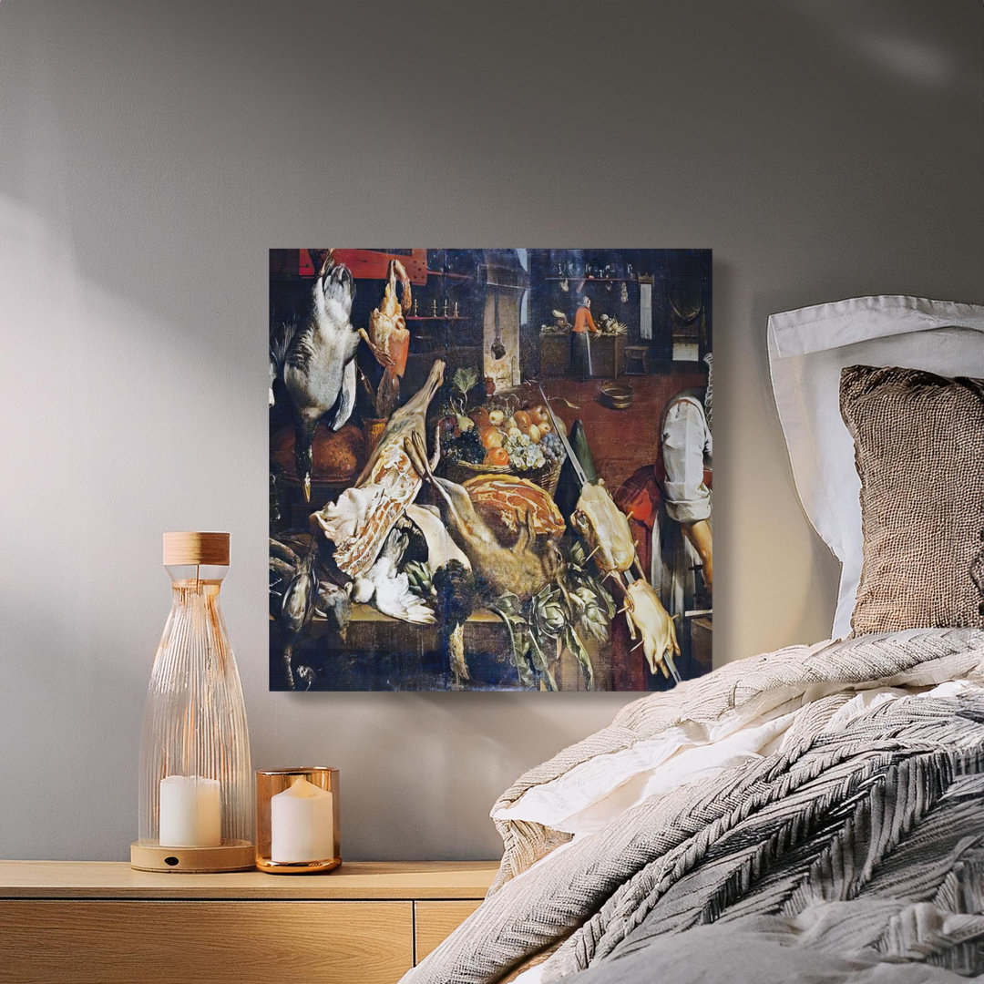 Still Life Canvas Wall Art, Baroque Kitchen Scene, Gallery Wrapped Print, Archival Quality, Ready to Hang, Home Decor, Statement Piece