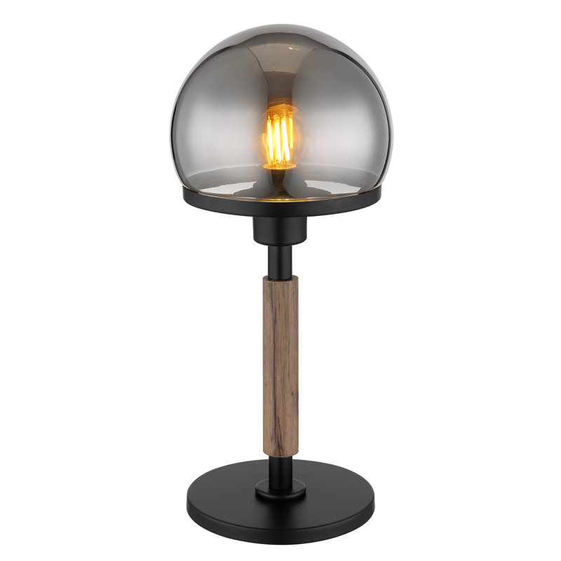 Baksi Metal Table Lamp, Silver Base/White Shade