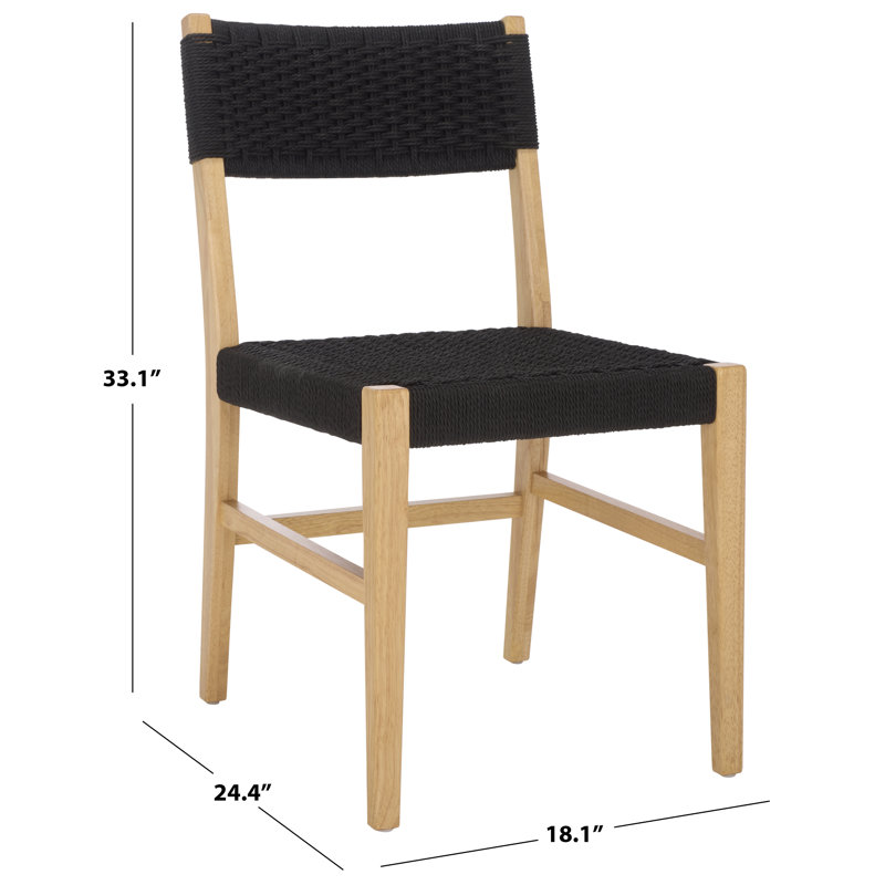 Chaise de salle à manger Dutton, Noir/naturel