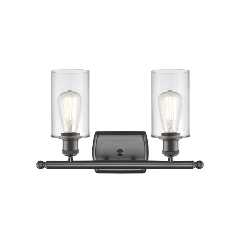 Mallette 2 - Light Dimmable Vanity Light, Clear, 3.5 Watt Vintage LED Bulb, Oil Rubbed Bronze