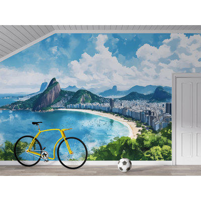 Copacabana Beach Rio Mural – Brazil Coastline Panoramic Wallpaper