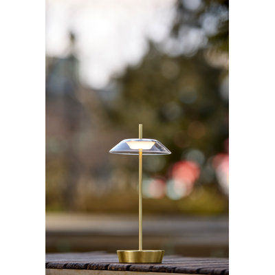 Lampe de table à DEL sans fil Ako - laiton antique