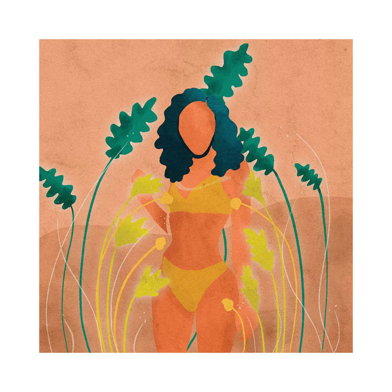 « Paige » par Reyna Noriega-impression, H 26 po x l 26 po x P 1,5 po, Toile tendue, Pas de tapis