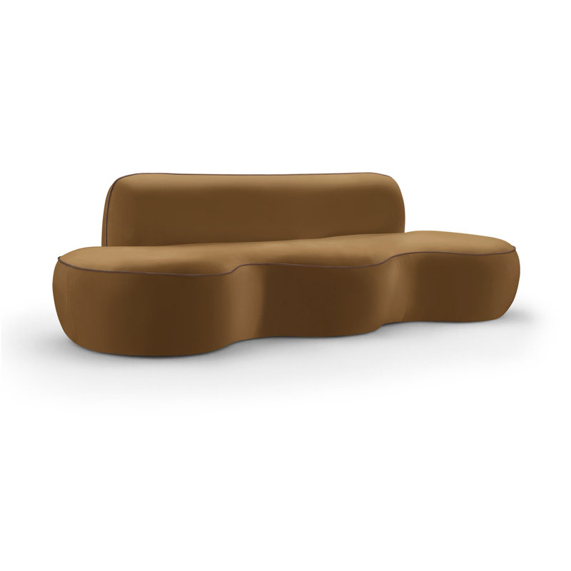 Canapé en velours 100 po Swerve, Velours selle