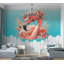 Murale pelez et collez de qualité supérieure - Flamant rose floral-2120135300