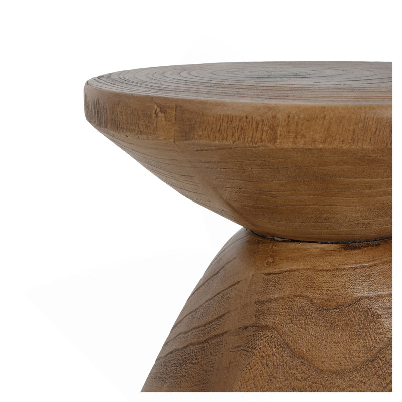 Table d'appoint d'extérieur en bois MGO, finition grain de bois, ensemble de 1