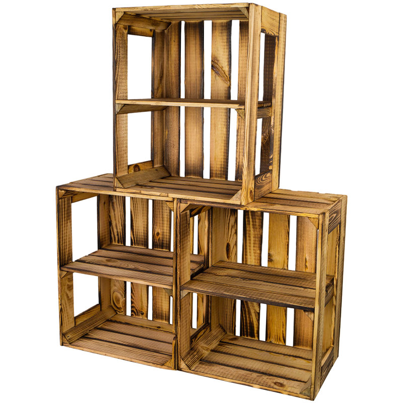 4 Pair Stackable Solid Wood Shoe Rack