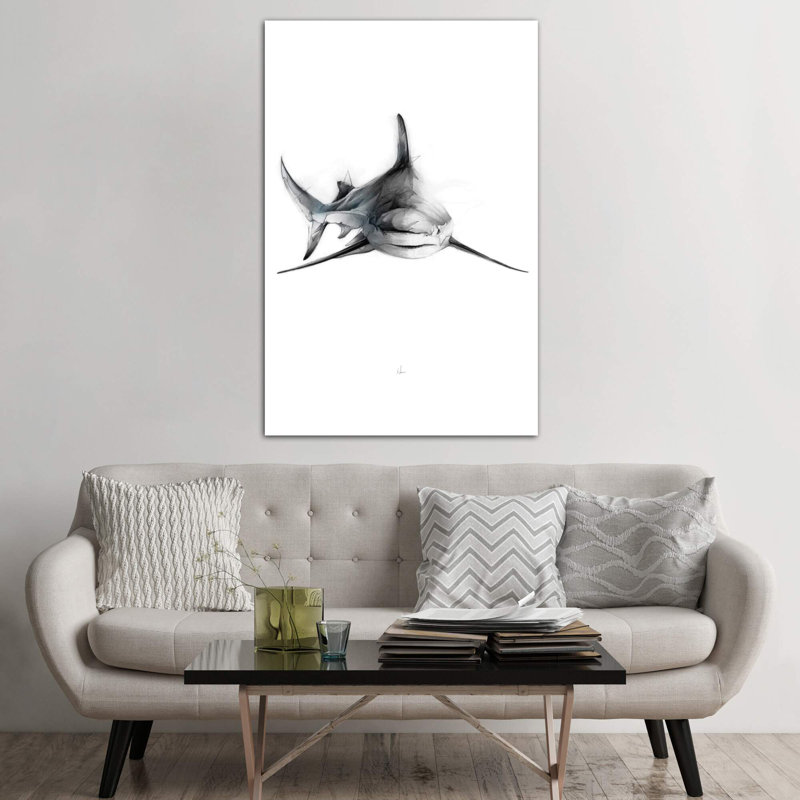 Shark II by Alexis Marcou - Wrapped Canvas Print, 101.6 cm H x 66.04 cm W x 1.91 cm D
