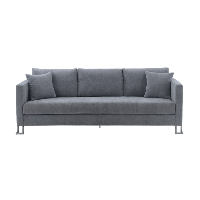 Canapé à accoudoirs carrés 91 po Euda, Polyester gris