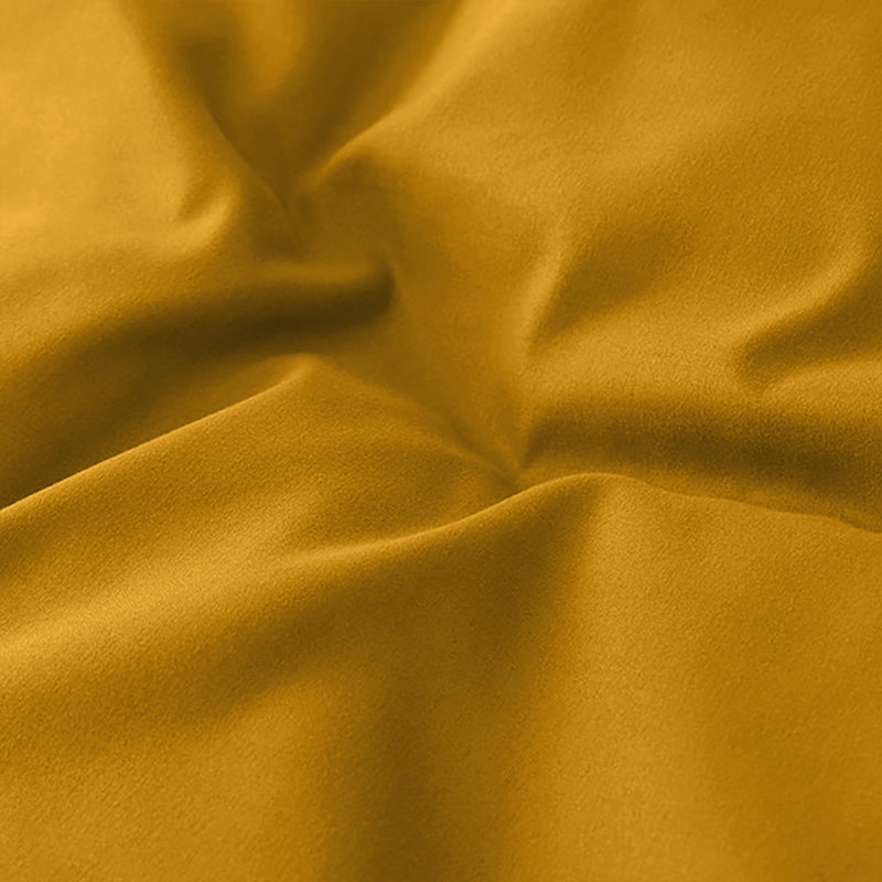 Plain Microfibre Reversible Contemporary Luxury Quilt Duvet Cover with Pillow Cases, Ochre