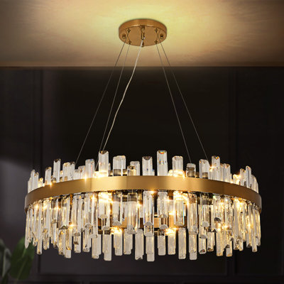 Dimmable Round K9 Crystal Ceiling Light Modern Chandeliers