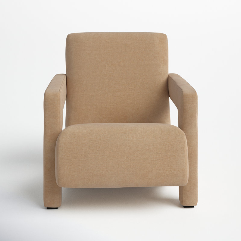  Olsen Modern Accent Chair, Light Brown Velvet