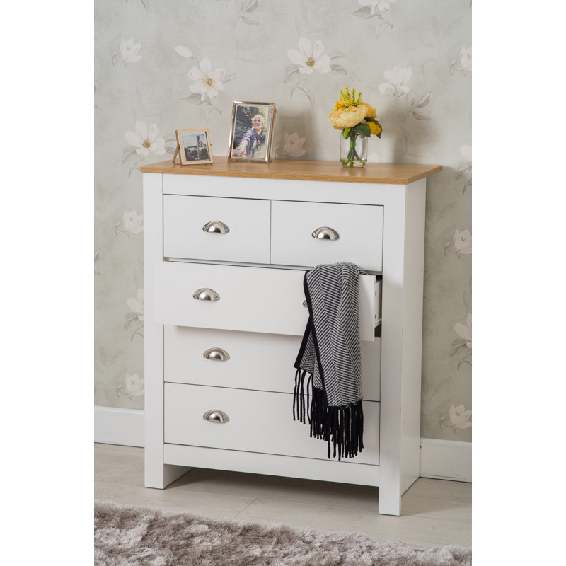 Susana 79cm W Chest of Drawers, White/Oak