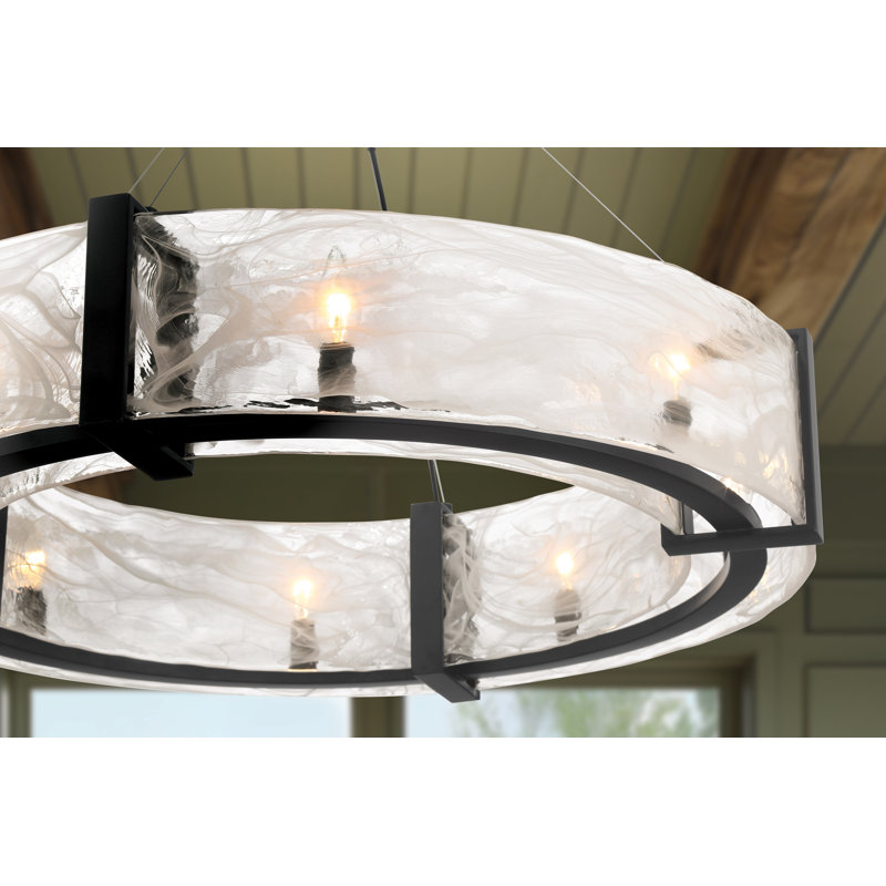 Cloud Break 8 - Light Steel Chandelier